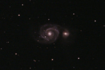 M51 und NGC 5195 mit Esprit 80 und ASI 533MC - Ausschnitt